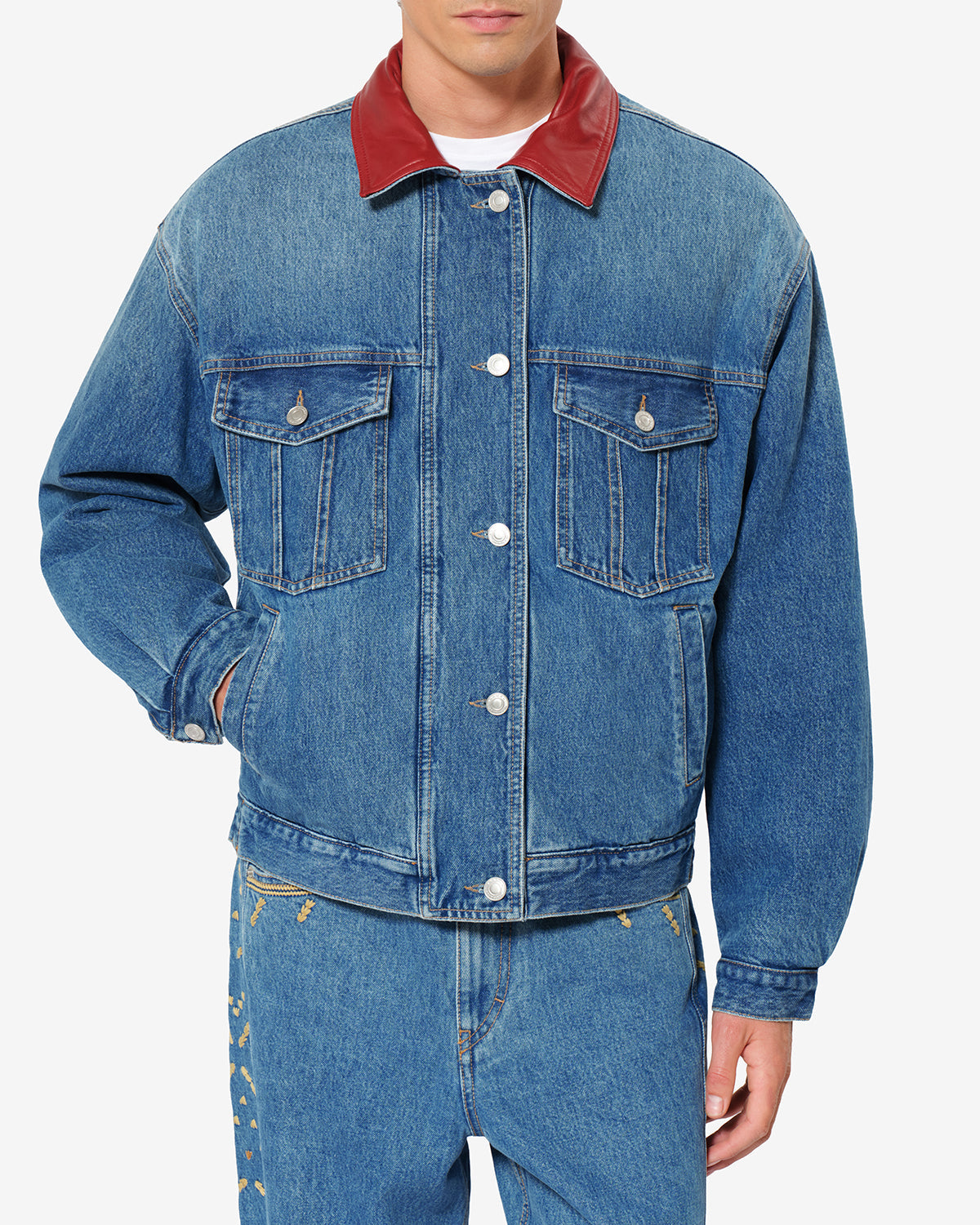 Veste Johan en denim — Bleu, vue 1 ; référence VE0807HAD4H01H30BU