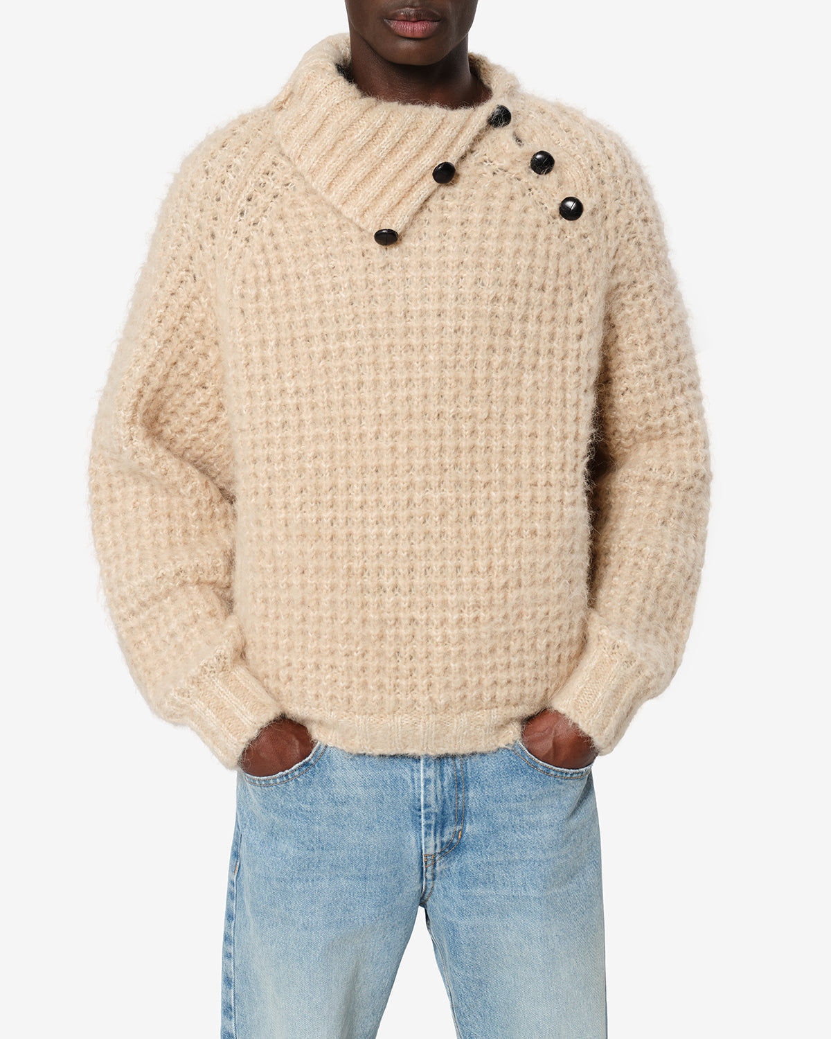 Pull Lyas en alpaga — Beige, vue 1 ; référence PU1003HAD4L01H90BE