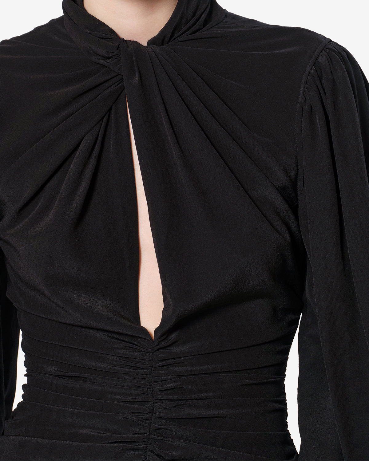 Blouse Depsona en soie — Noir, vue 3 ; référence HT0995FAD4J01I01BK