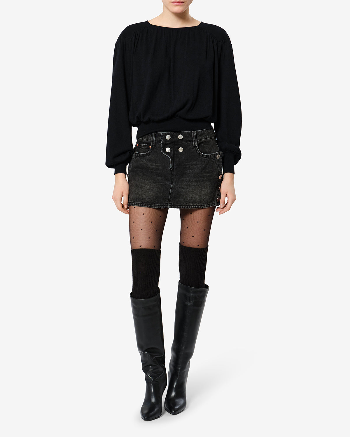 Pull Enza en viscose et laine — Noir, vue 2 ; référence PU0981FBD4L07I01BK
