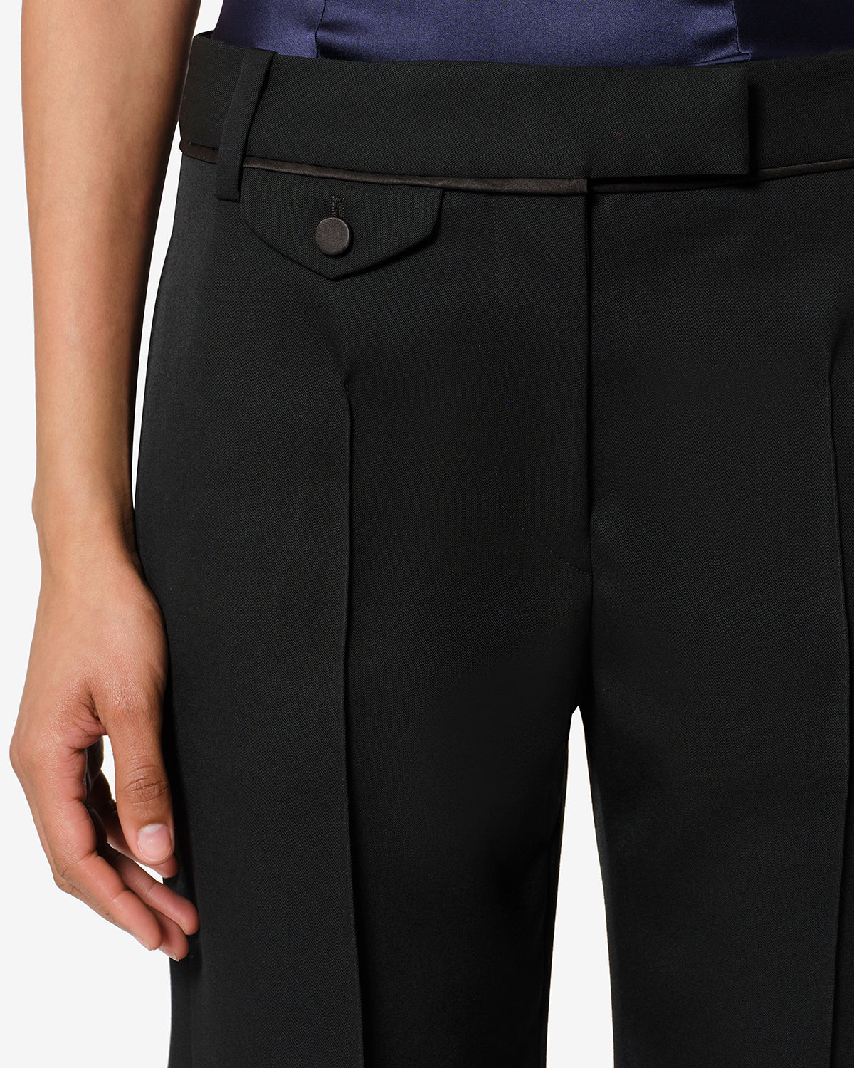 Pantalon Lusia en laine — Noir, vue 3 ; référence PA0814FAD4E02I01BK