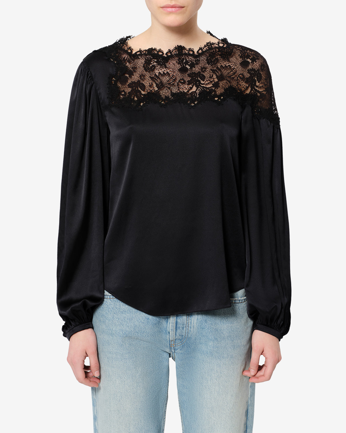 Blouse Azare en soie — Noir, vue 1 ; référence HT0989FAD4J15I01BK