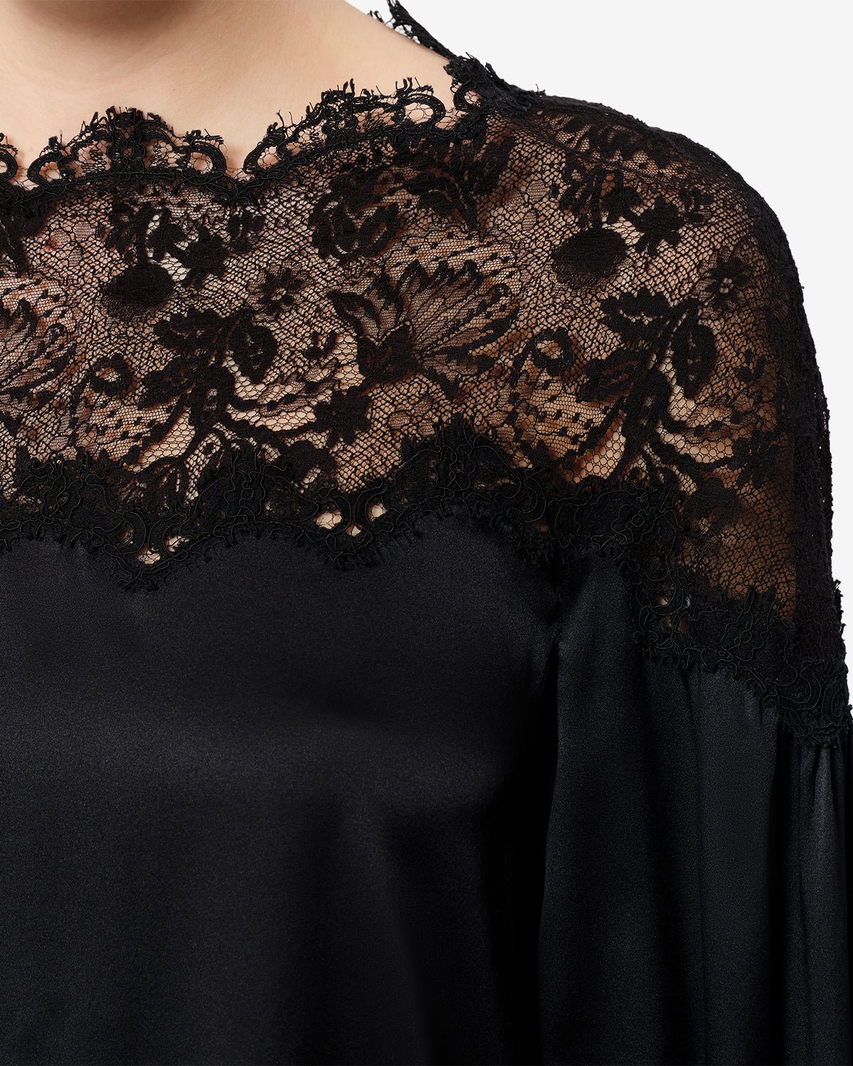 Blouse Azare en soie — Noir, vue 3 ; référence HT0989FAD4J15I01BK