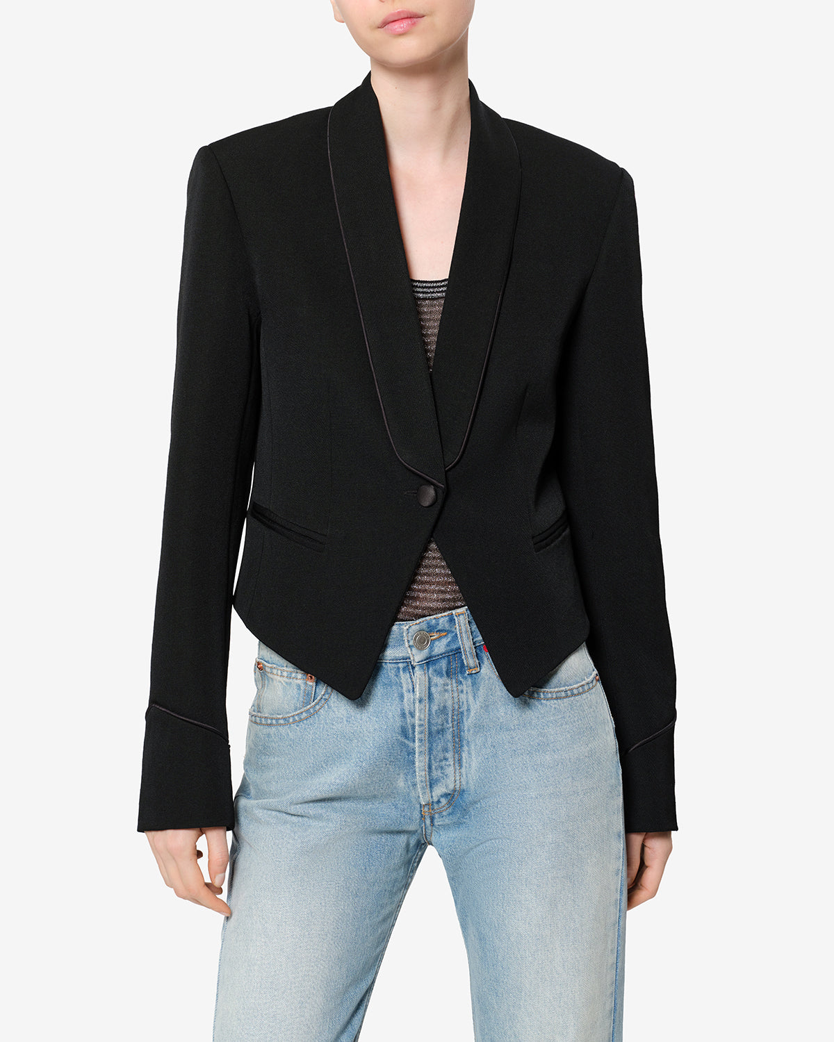 Veste Pialena en laine — Noir, vue 1 ; référence VE0797FAD4E02I01BK