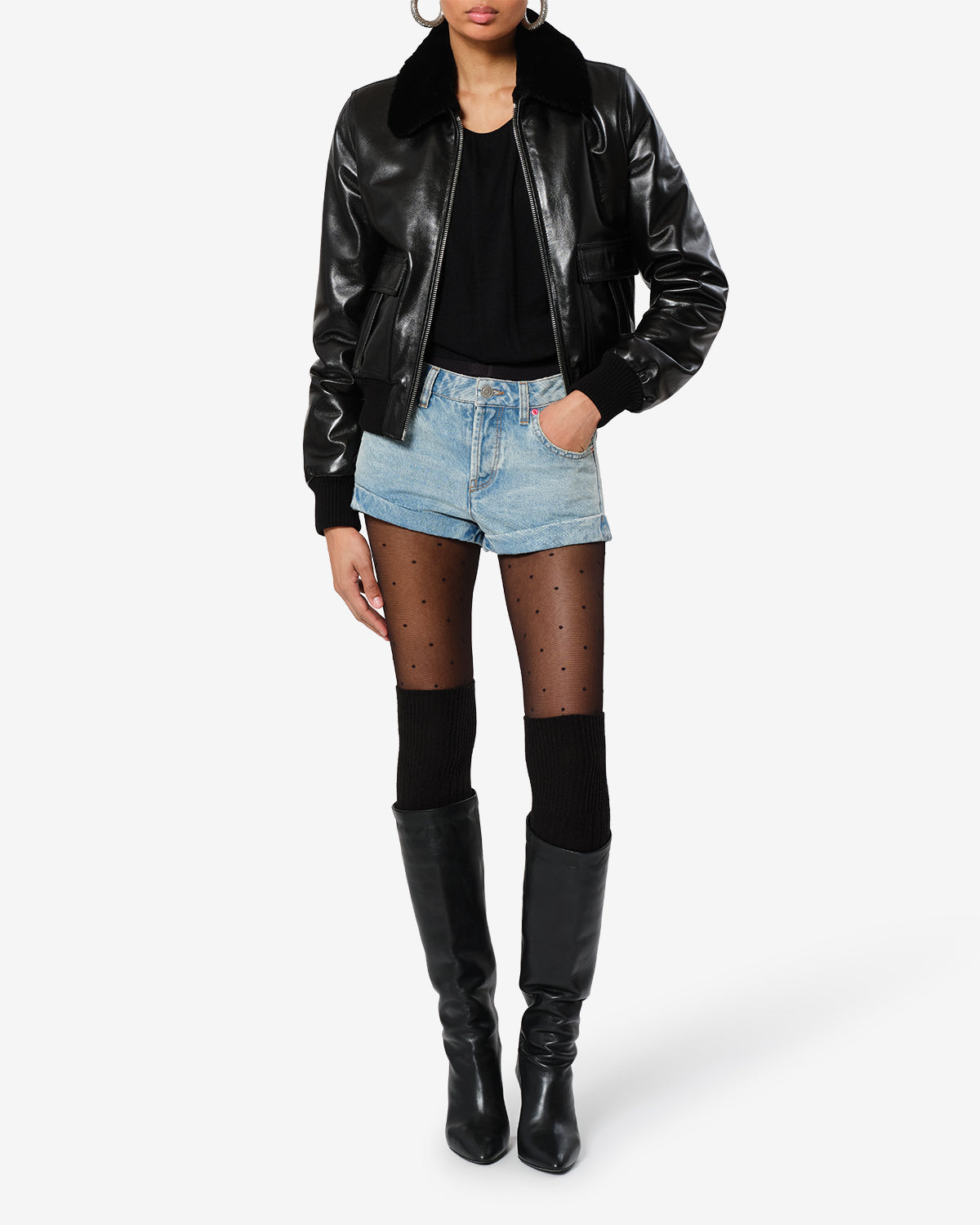 Short Diloa en denim — Bleu vintage, vue 2 ; référence SH0330FAD4H01I30VU