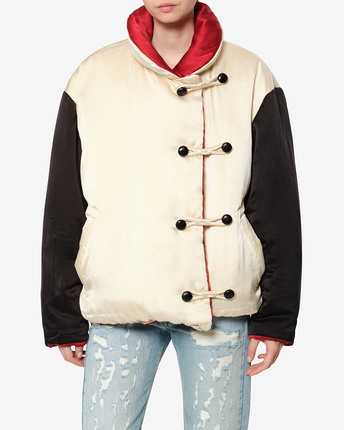 Manteau Bleza en soie — Champagne, vue 1 ; référence MA0585FAD4C03I23CH