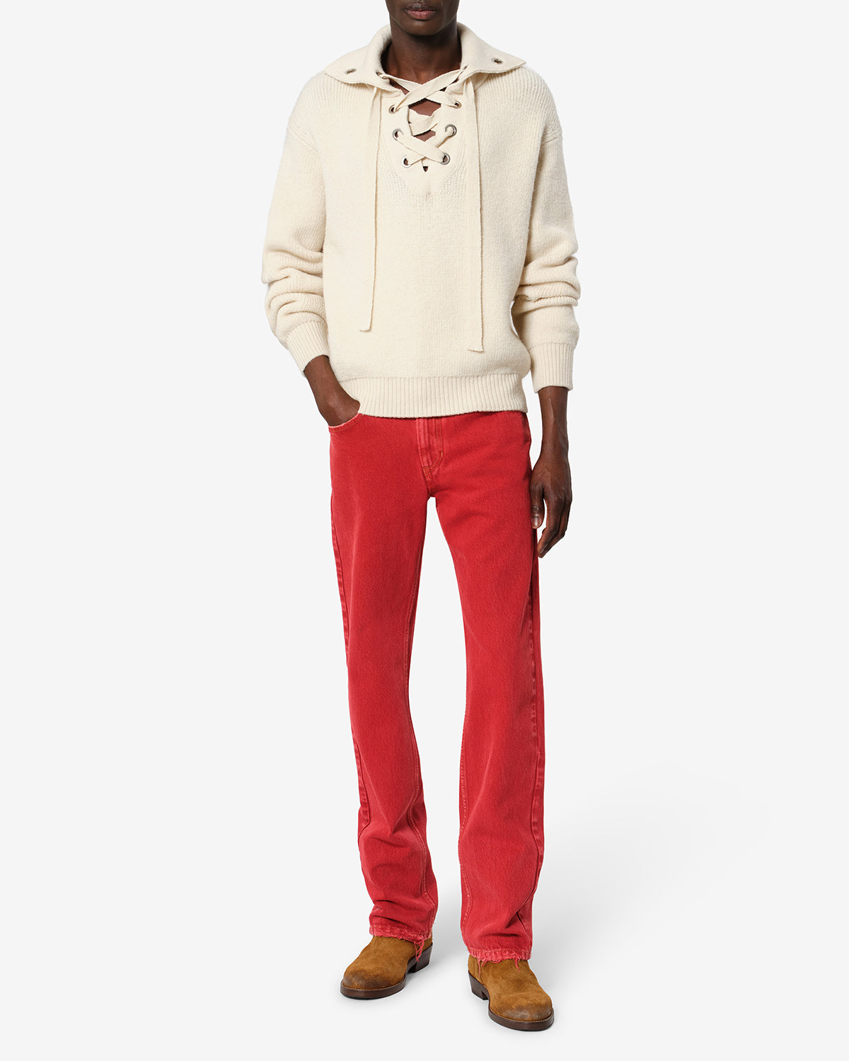 Pull Ydali en laine — Écru, vue 2 ; référence PU1006HAD4L03H23EC
