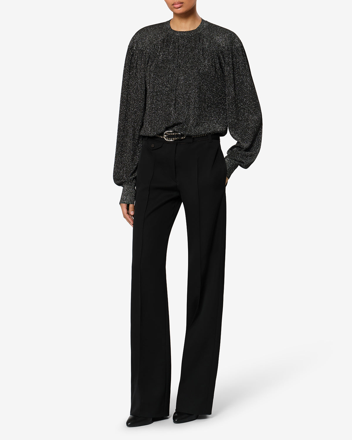 Pull Enza en maille lurex — Noir, vue 2 ; référence PU0981FAD4L05I01BK