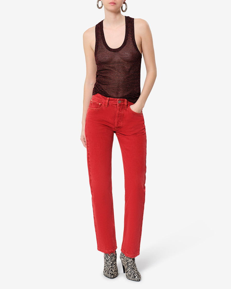 Débardeur Cevara — Noir-rouge, vue 2 ; référence PU0992FAD4L10IBKRD