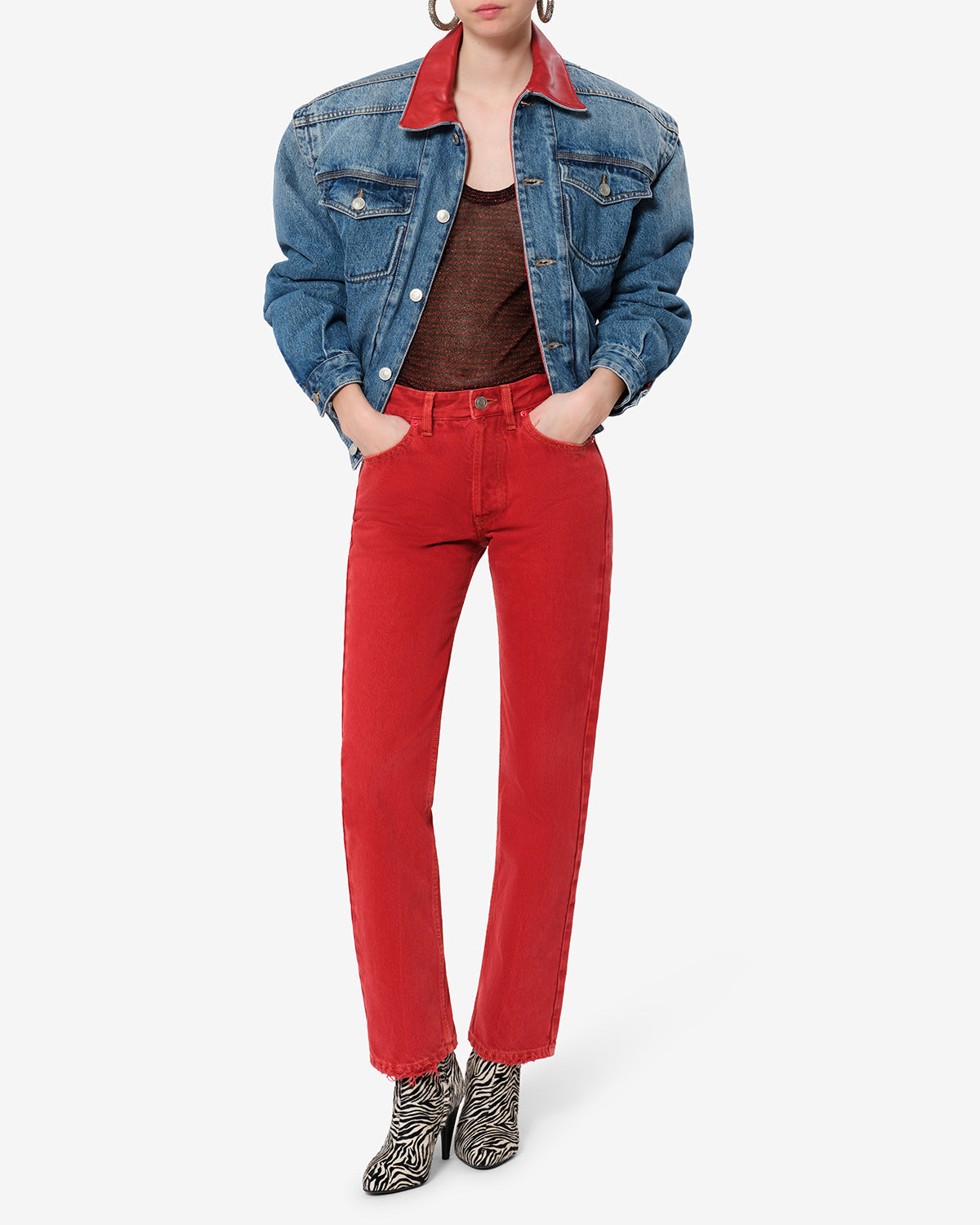 Jean Daya Regular — Rouge, vue 2 ; référence PA0800FAD4H01I70RD