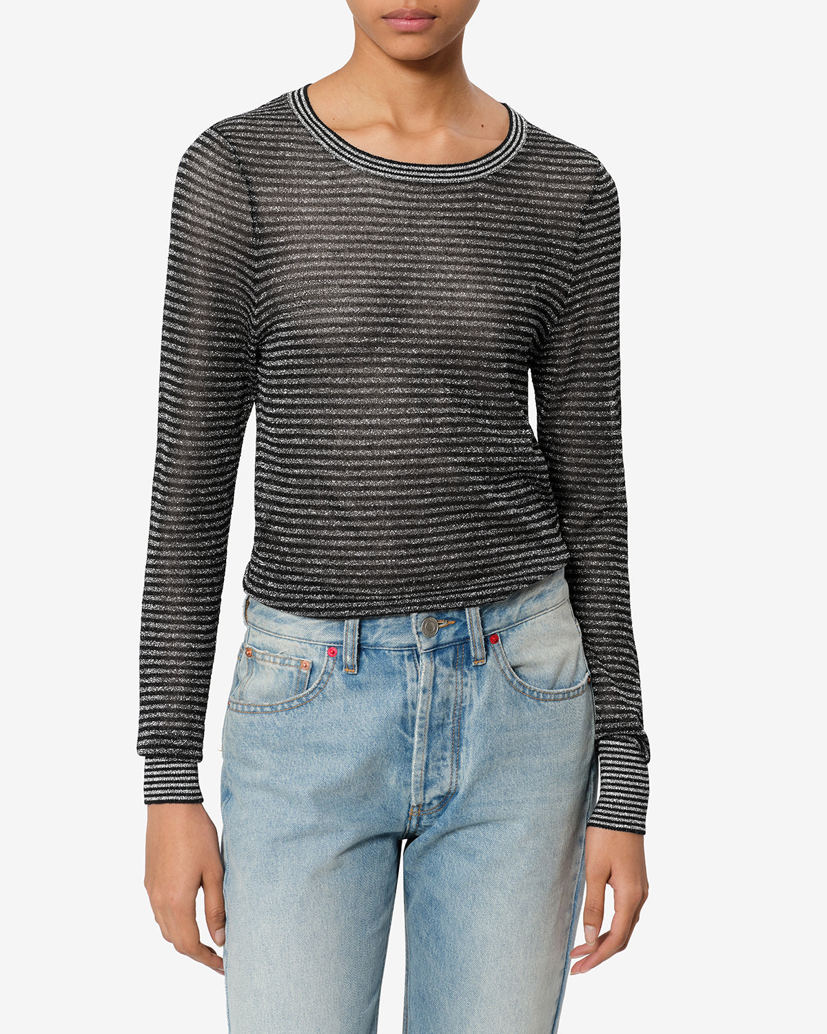 Pull Cenaya — Noir et argenté, vue 1 ; référence PU1013FAD4L10IBKSI
