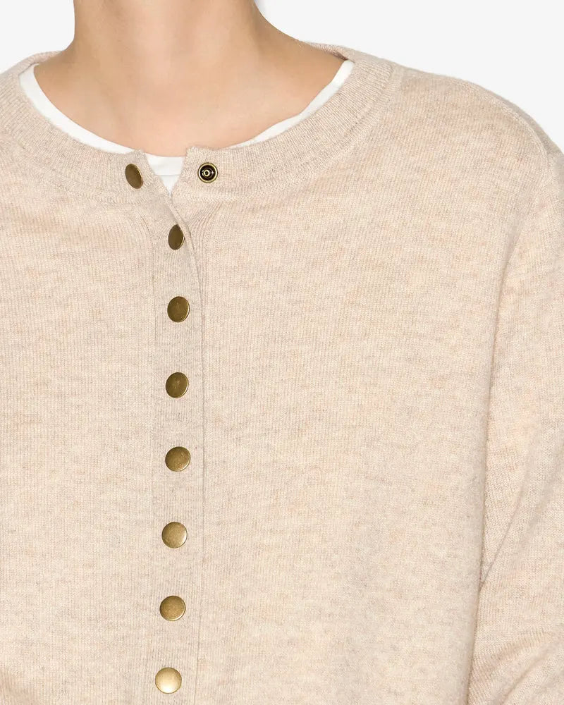 Cardigan Idesia en laine, Beige clair, Isabel Marant — vue 3