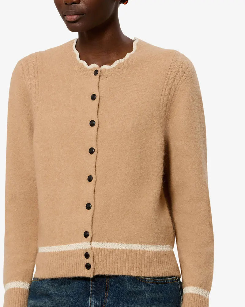 Cardigan Naia en alpaga, Camel, Marant Étoile — vue 3