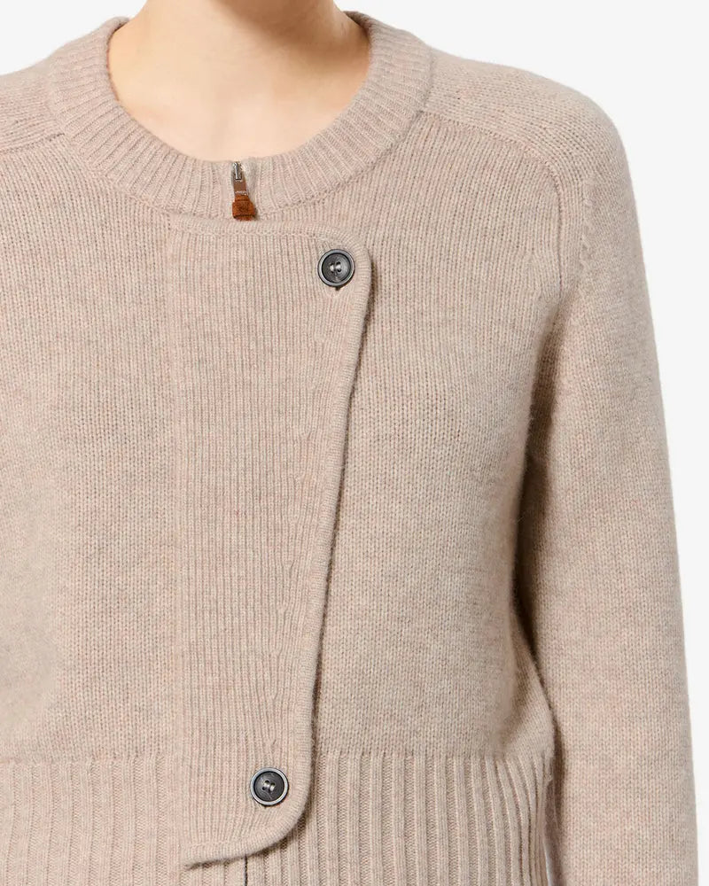 Cardigan Murielle en laine, Beige, Isabel Marant — vue 3