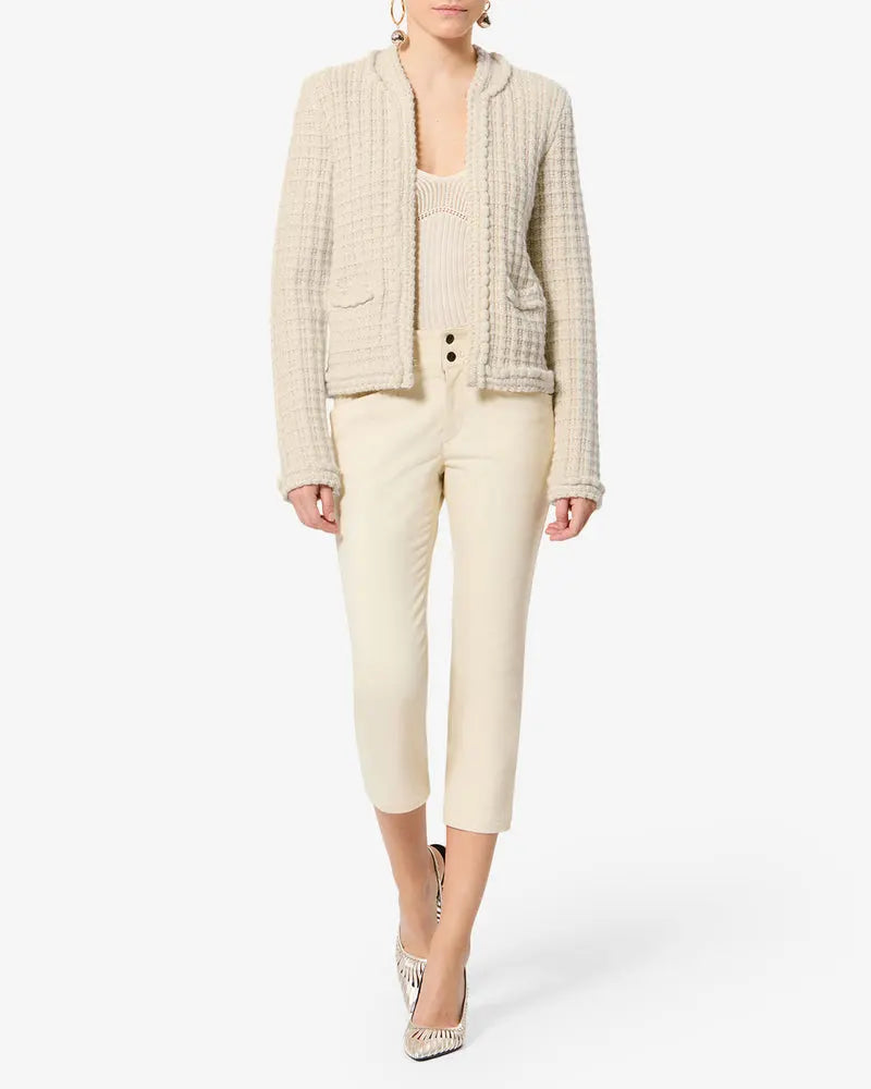 Cardigan Hortense en laine, Écru, Isabel Marant — vue 2
