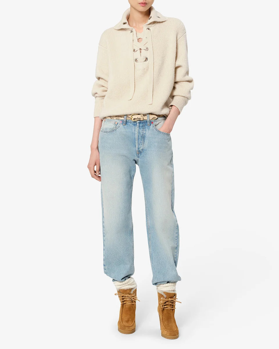 Pull Ydalia écru Isabel Marant, vue portée de face