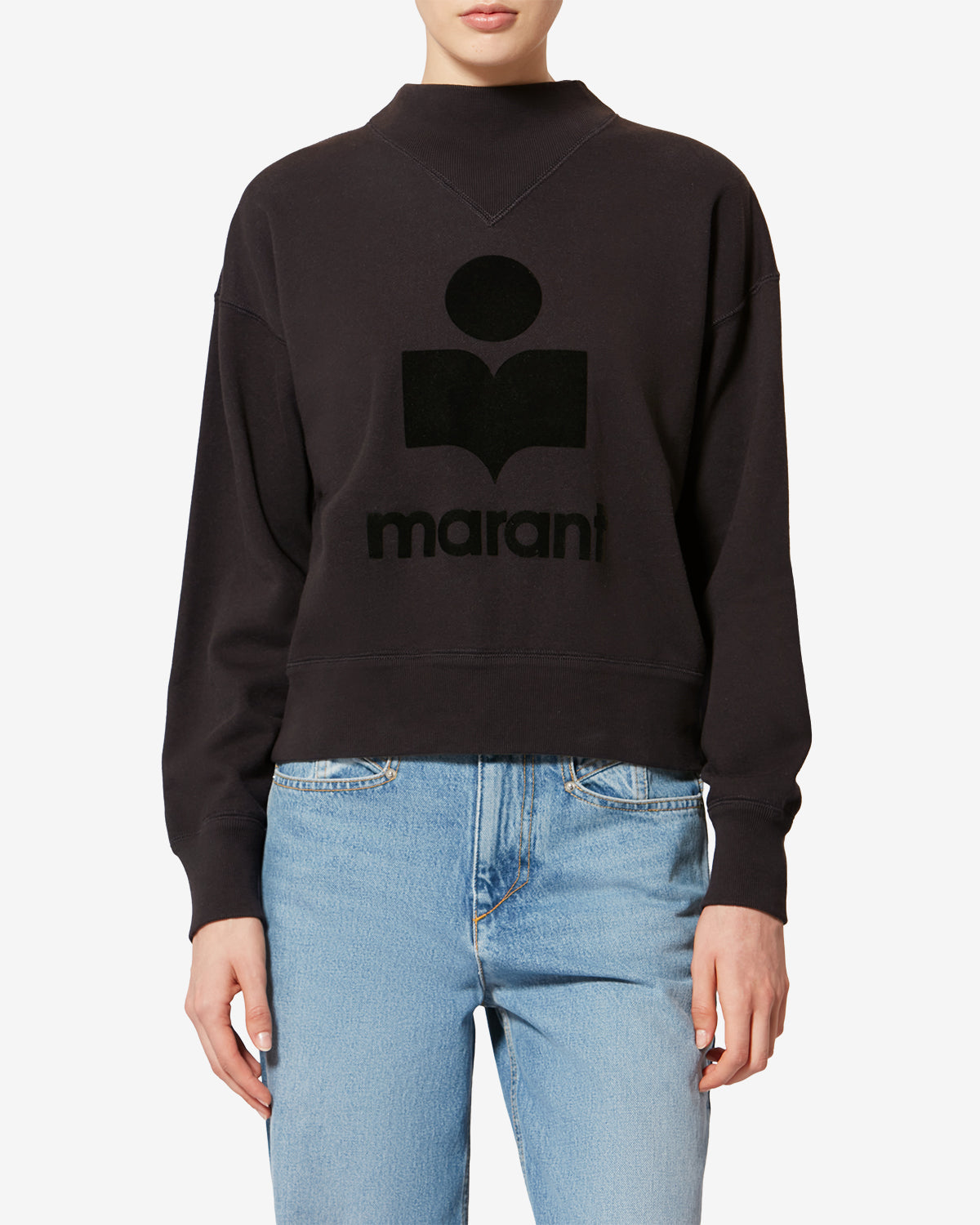 Sweatshirt Moby — Noir délavé, vue 1 ; référence SW0003FAA1M07E02FK