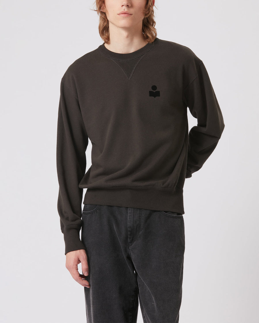Sweatshirt Mike — Noir délavé, vue 1 ; référence SW0030HAA1M05H02FK