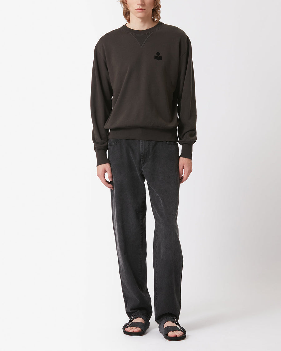 Sweatshirt Mike — Noir délavé, vue 2 ; référence SW0030HAA1M05H02FK