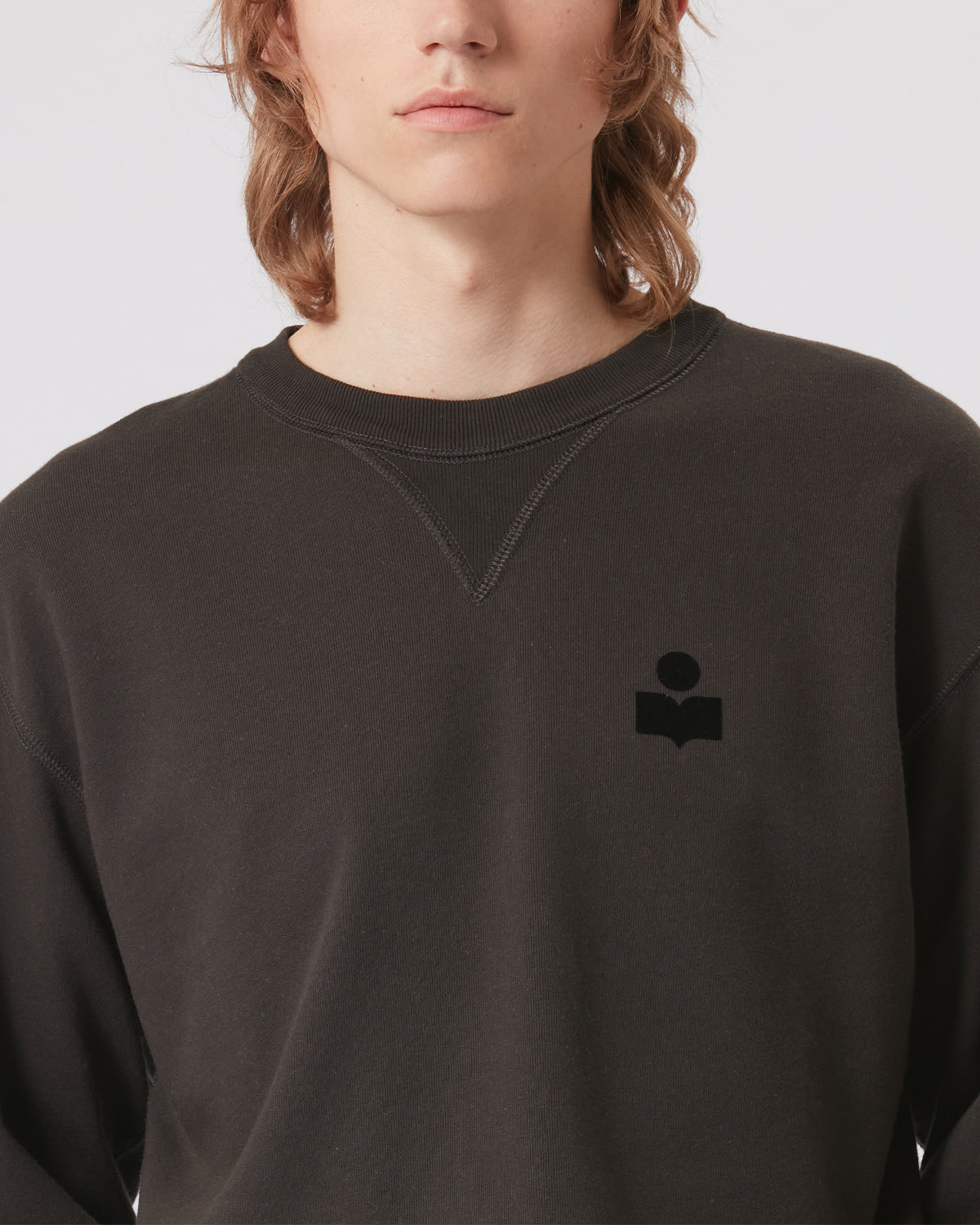 Sweatshirt Mike — Noir délavé, vue 3 ; référence SW0030HAA1M05H02FK