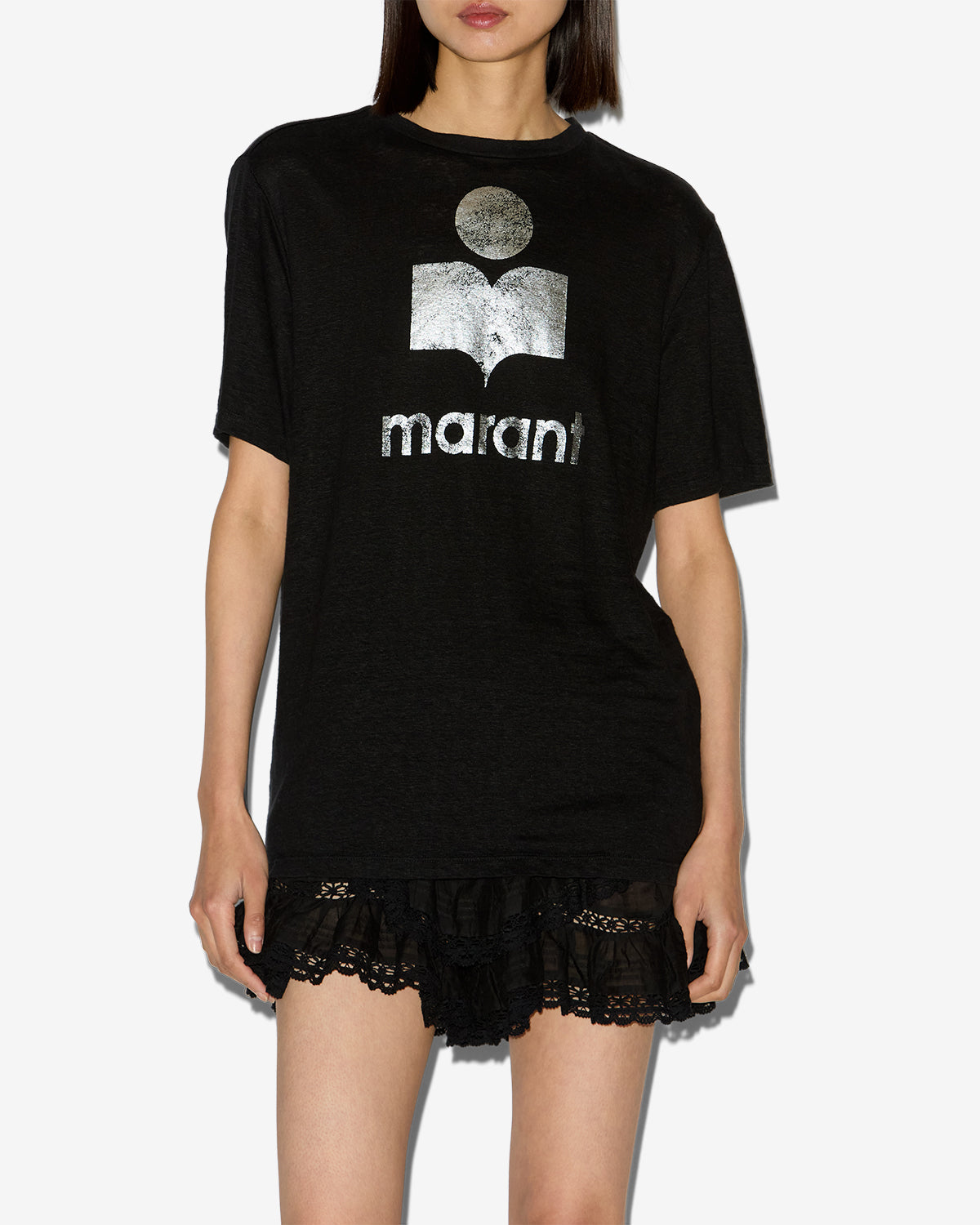 T-shirt Zewel en lin — Noir, vue 1 ; référence TS0001FBA1N10E01BK