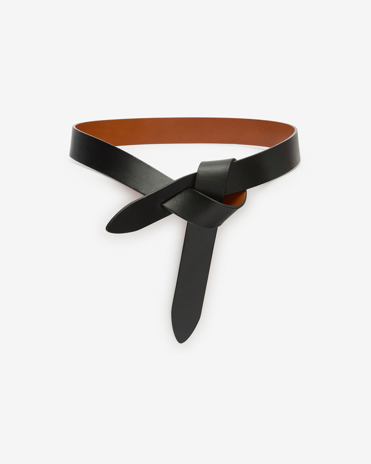 Ceinture Lecce en cuir — Noir et naturel, vue 2 ; référence CE011CFAA1B47ABKNL