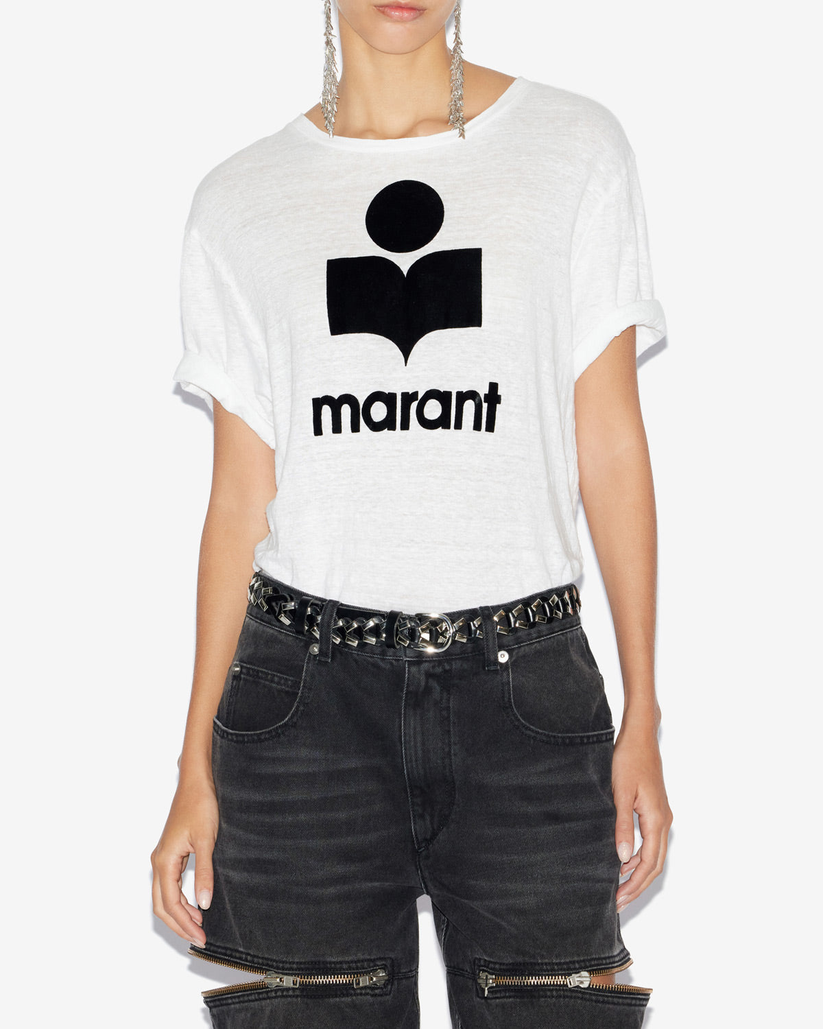 T-shirt Zewel en lin — Blanc, vue 1 ; référence TS0001FBA1N09E20WH