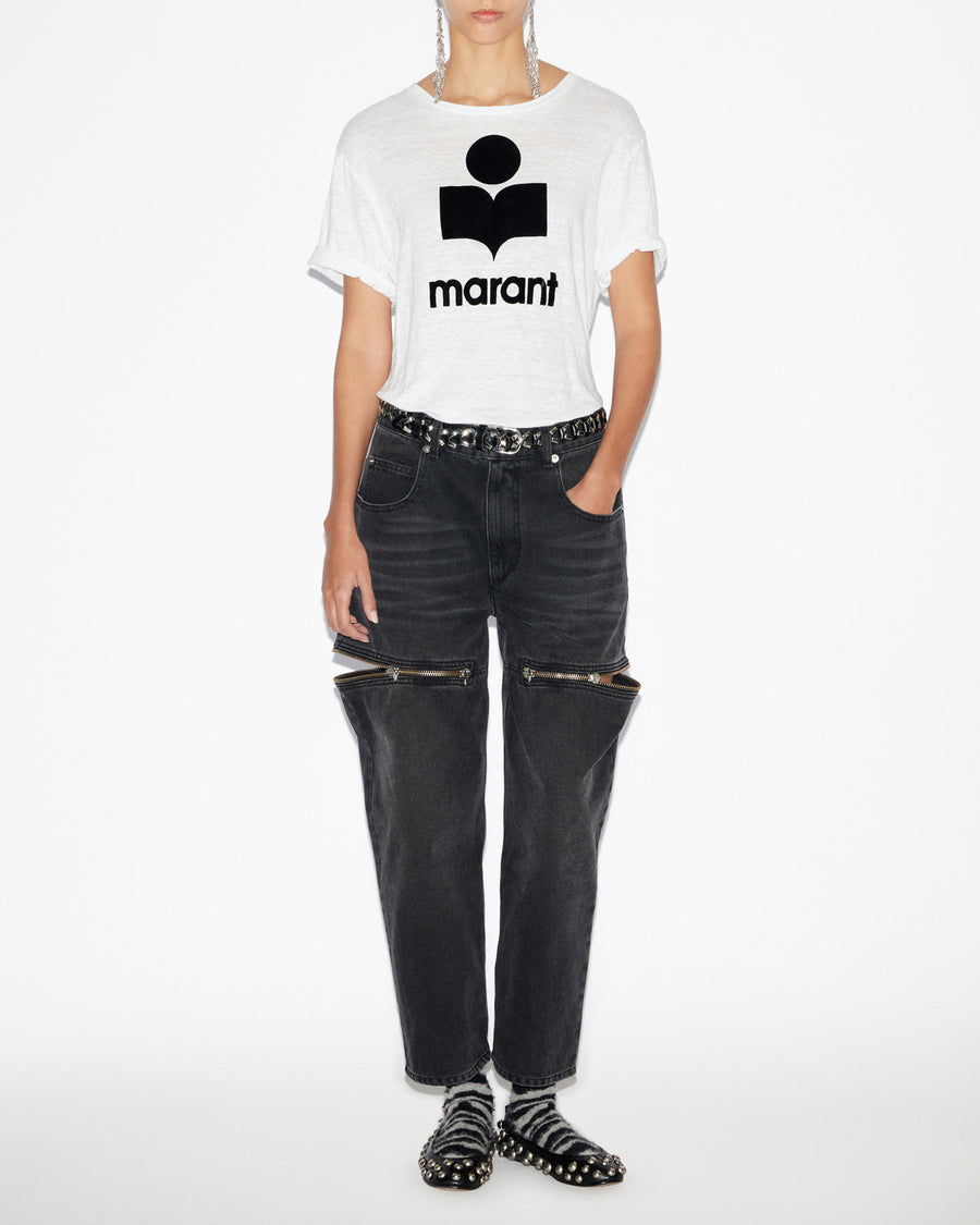 T-shirt Zewel en lin — Blanc, vue 2 ; référence TS0001FBA1N09E20WH