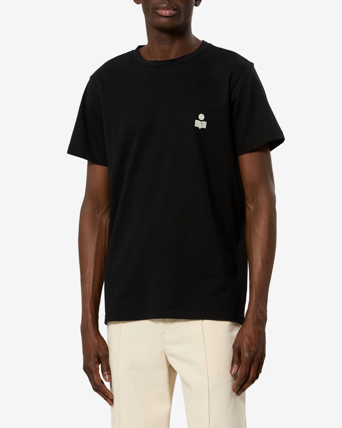 T-shirt Zafferh — Noir et écru, vue 1 ; référence TS0047HAB1N19HBKEC