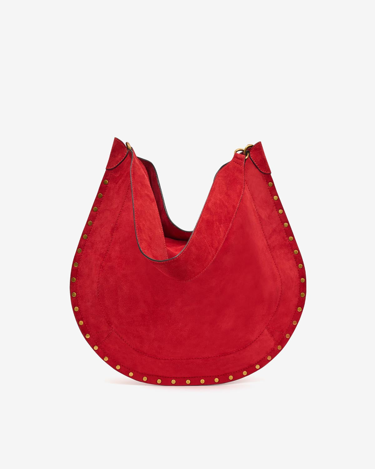 Sac Oskan Hobo Soft en cuir velours — Rouge écarlate, vue 3 ; référence PP0200FAB2C03M70SR