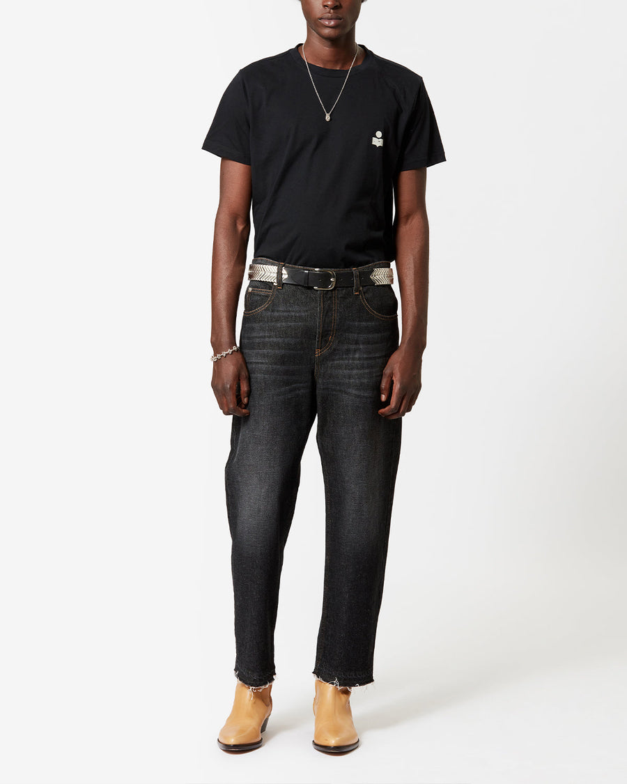 T-shirt Tee Shirt Zafferh — Noir et écru, vue 2 ; référence TS0047HAA1N01HBKEC