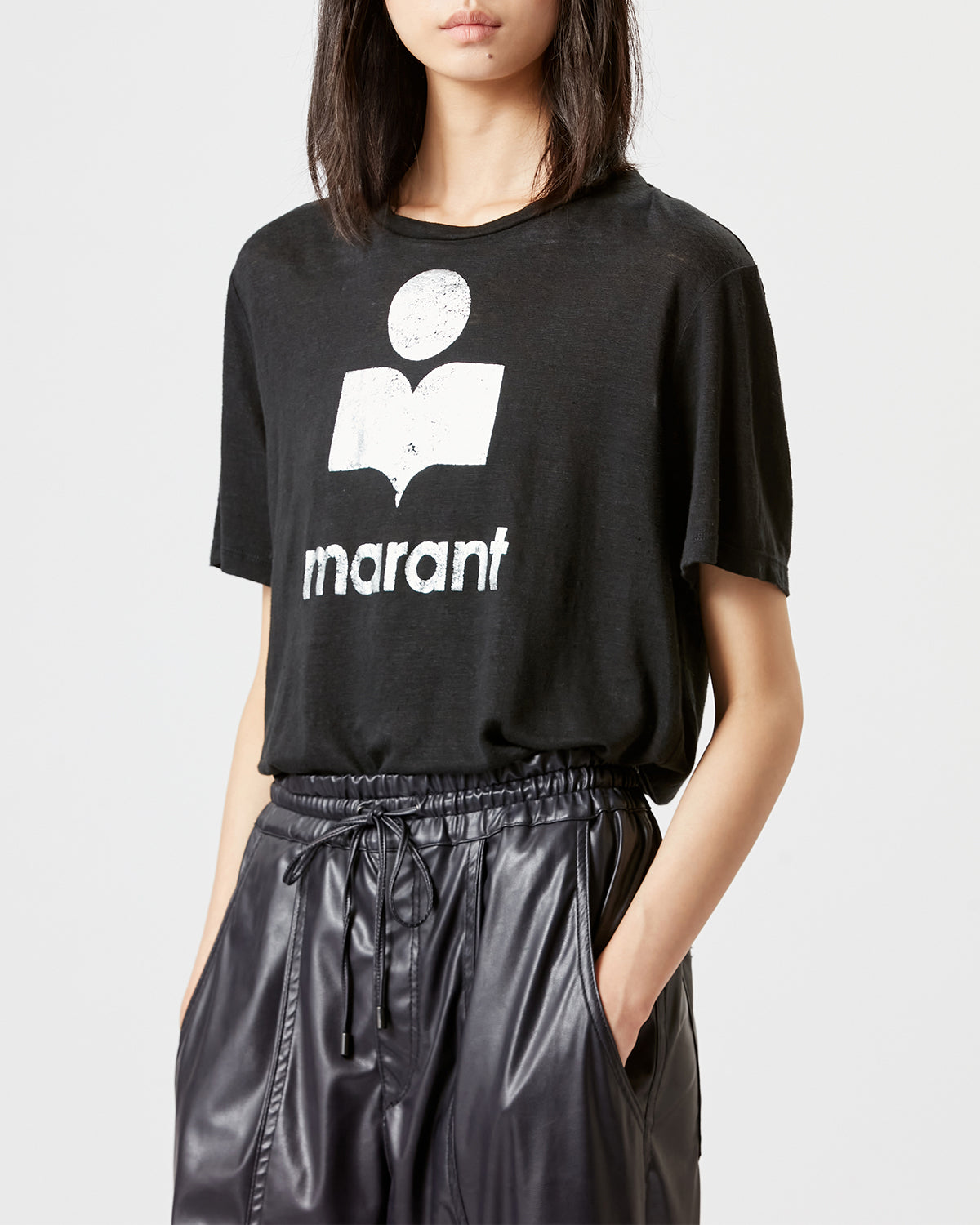 T-shirt Zewel en lin — Noir, vue 1 ; référence TS0001FAA1N10E01BK
