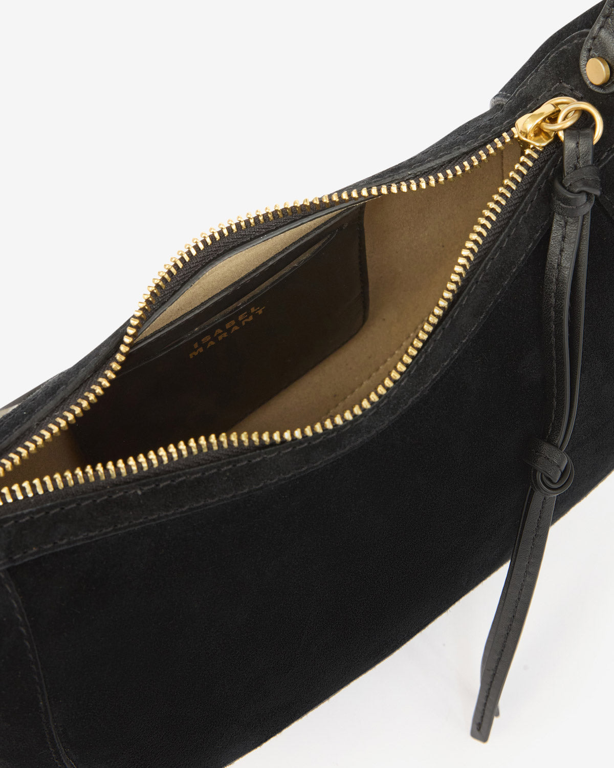 Sac Oskan Moon en cuir velours — Noir, vue 1 ; référence PP0003FBB3C07M01BK