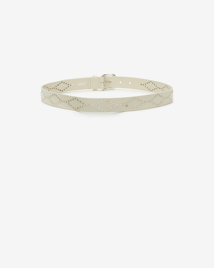 Ceinture Liliana en cuir — Écru-argenté, vue 2 ; référence CE227BFAB3A02ACKSI