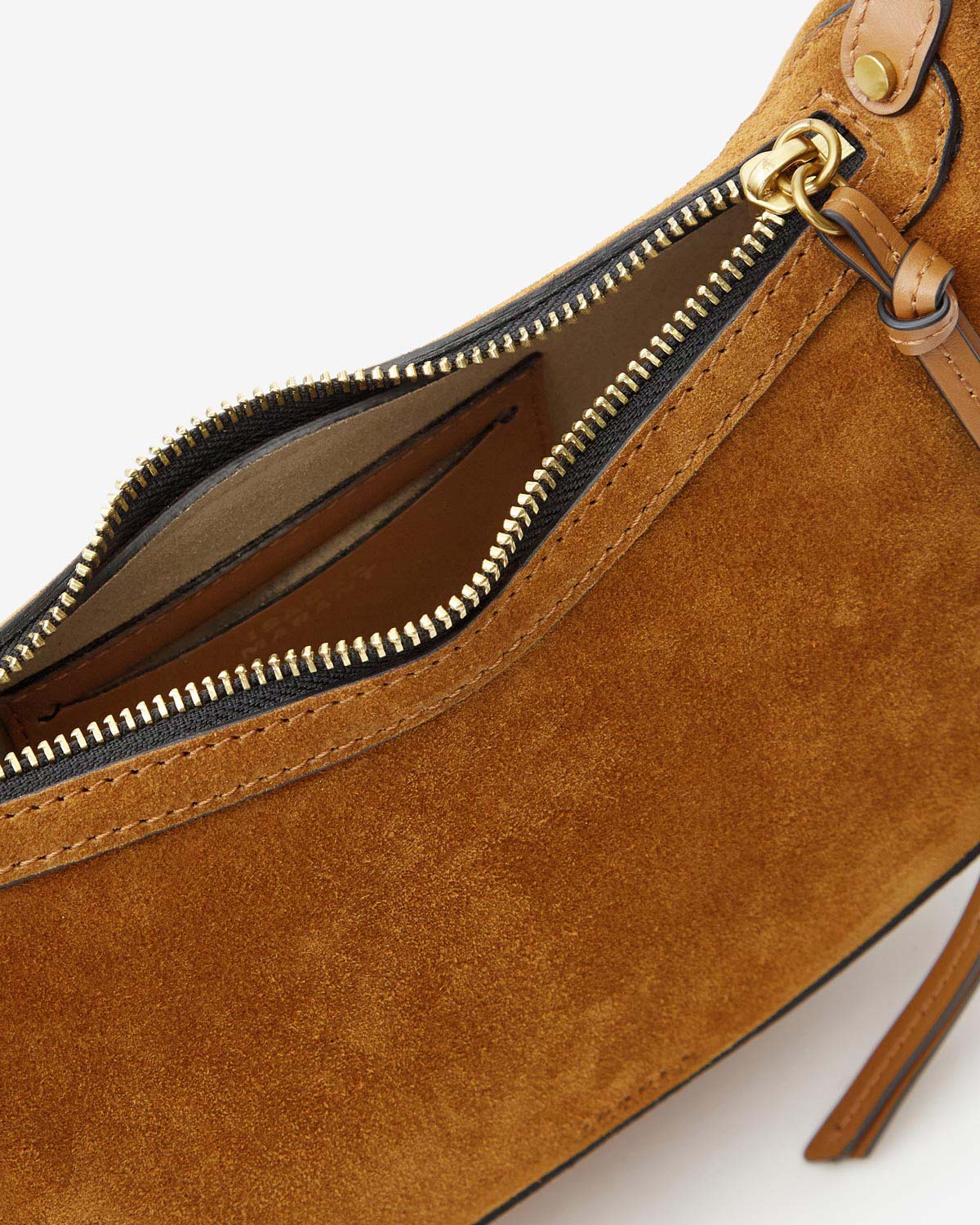 Sac Oskan Moon en cuir velours — Cognac, vue 1 ; référence PP0003FBB3C07M50CO