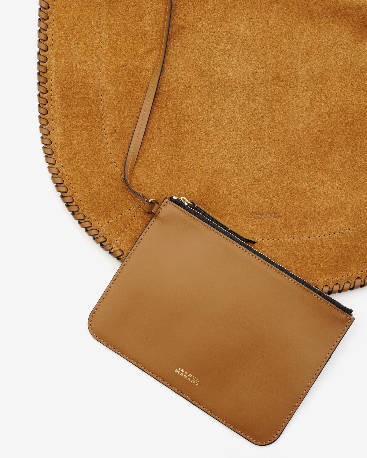 Sac Oskan Hobo Soft en cuir velours — Cognac, vue 1 ; référence PP0200FBB2C06M50CO