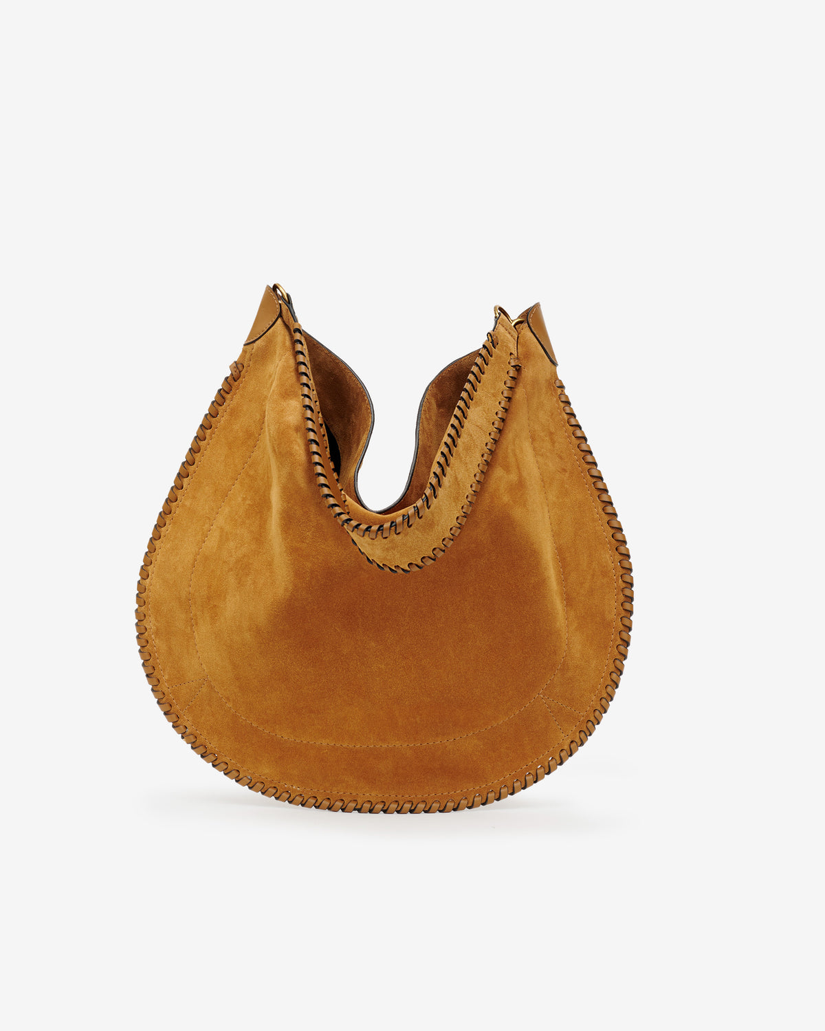 Sac Oskan Hobo Soft en cuir velours — Cognac, vue 3 ; référence PP0200FBB2C06M50CO