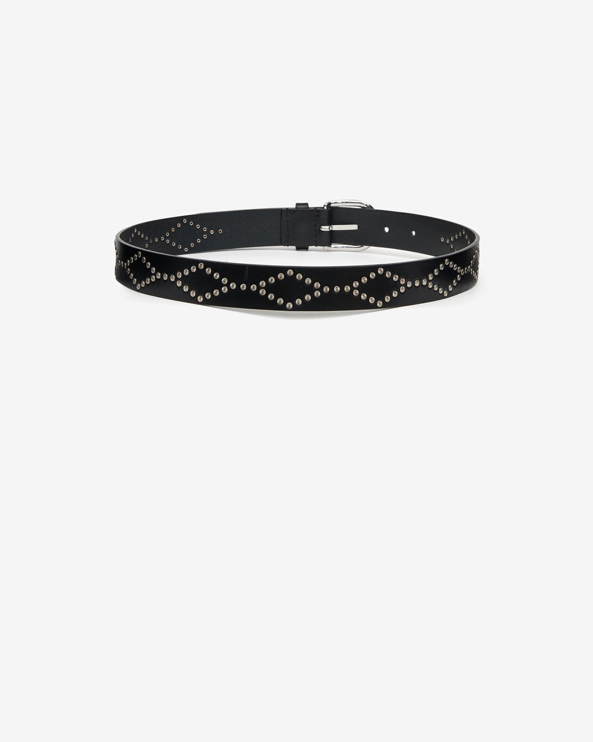 Ceinture Liliana en cuir — Noir et argenté, vue 2 ; référence CE227BFAB3A02ABKSI