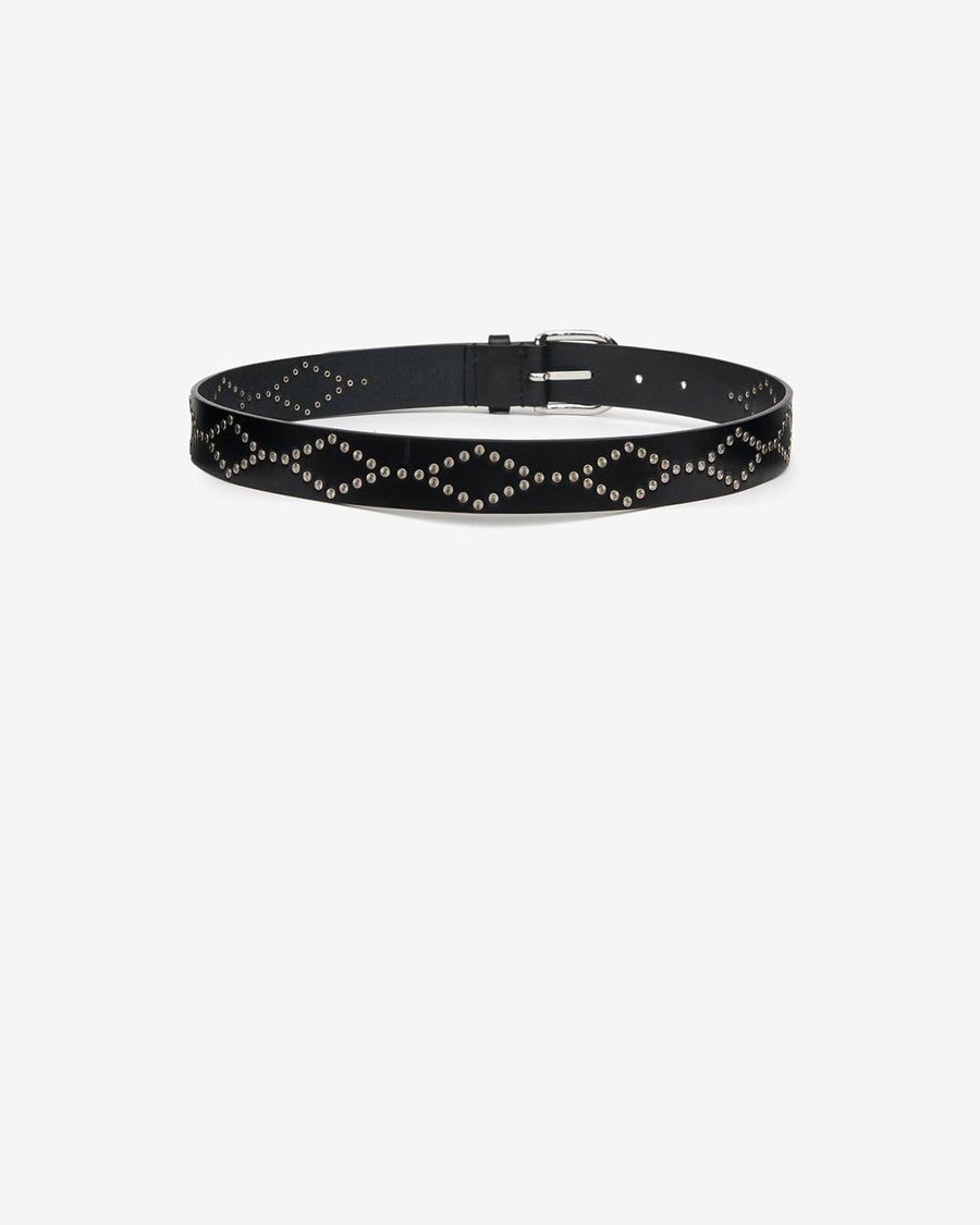 Ceinture Liliana en cuir — Noir et argenté, vue 2 ; référence CE227BFAB3A02ABKSI