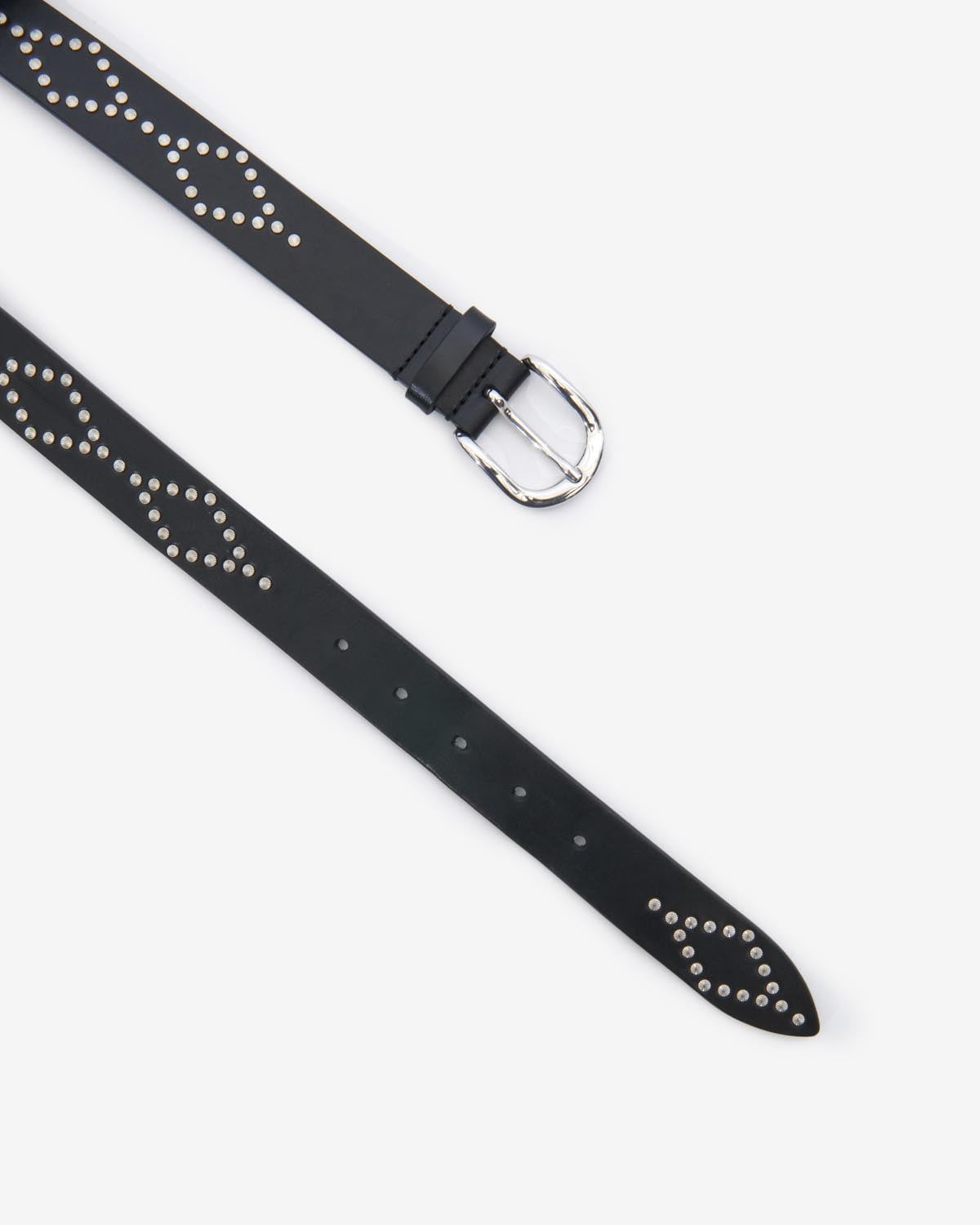 Ceinture Liliana en cuir — Noir et argenté, vue 3 ; référence CE227BFAB3A02ABKSI
