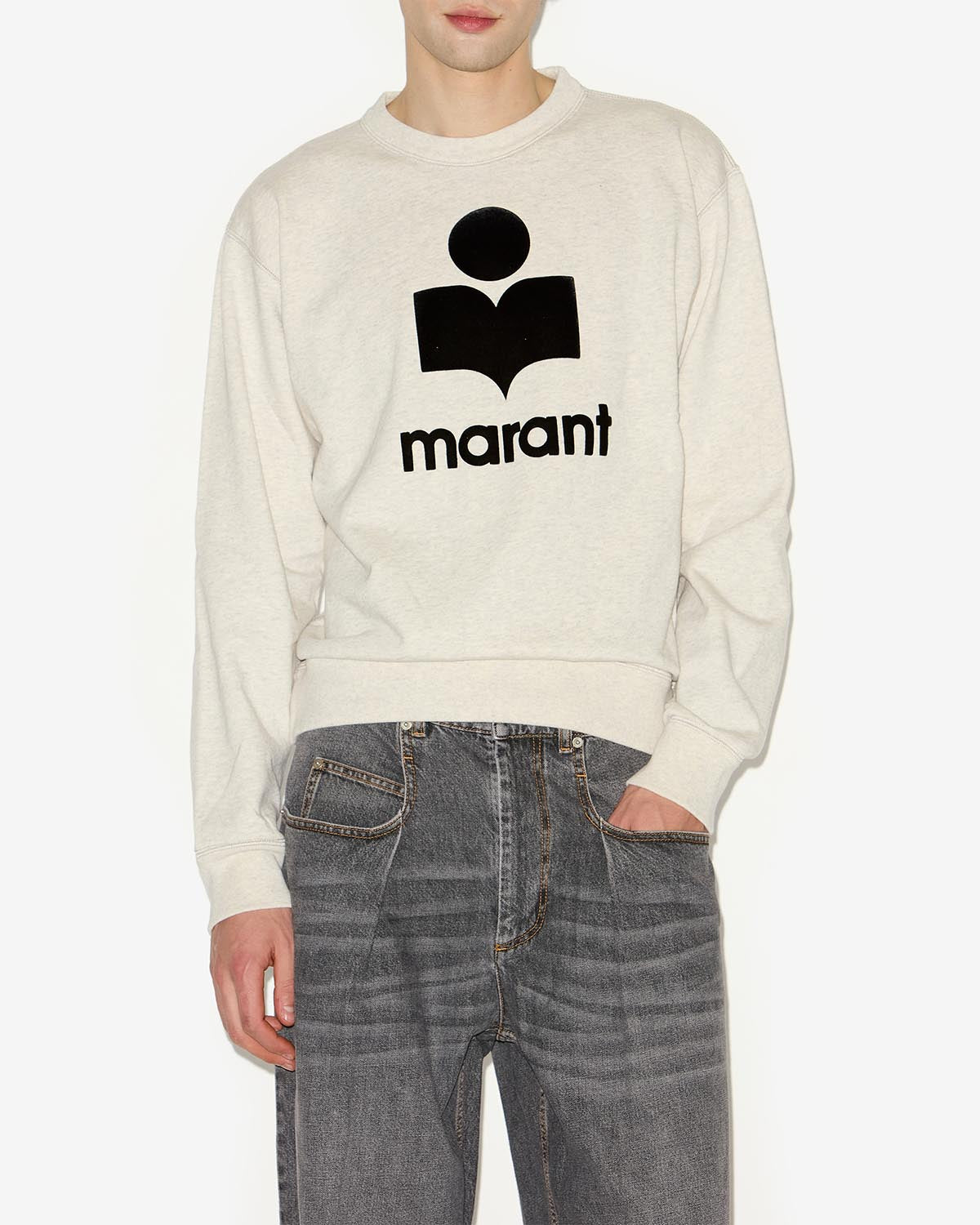 Sweatshirt Mikoy — Écru, vue 1 ; référence SW0029HAB1M18H23EC