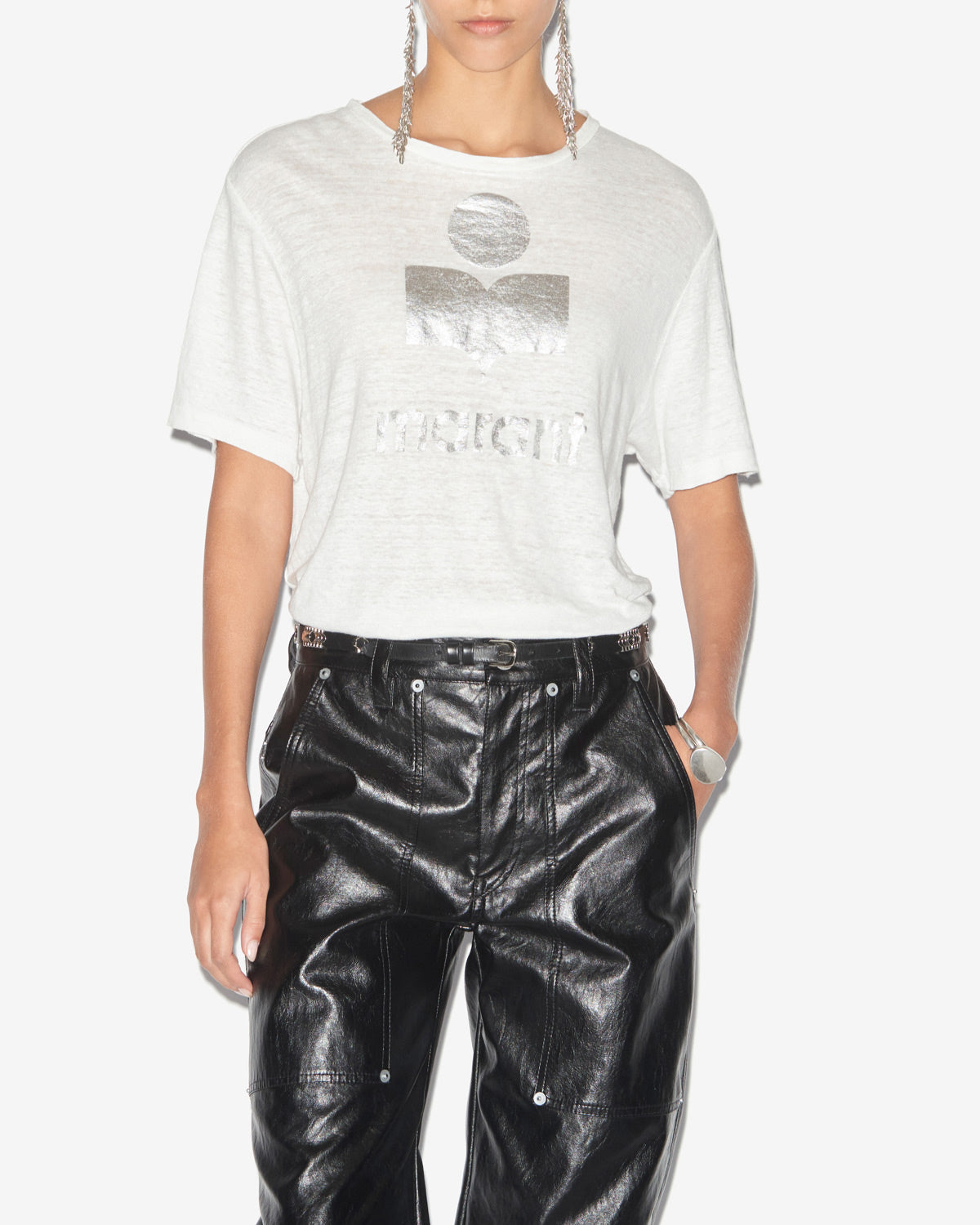 T-shirt Zewel en lin — Blanc, vue 1 ; référence TS0001FBA1N10E20WH
