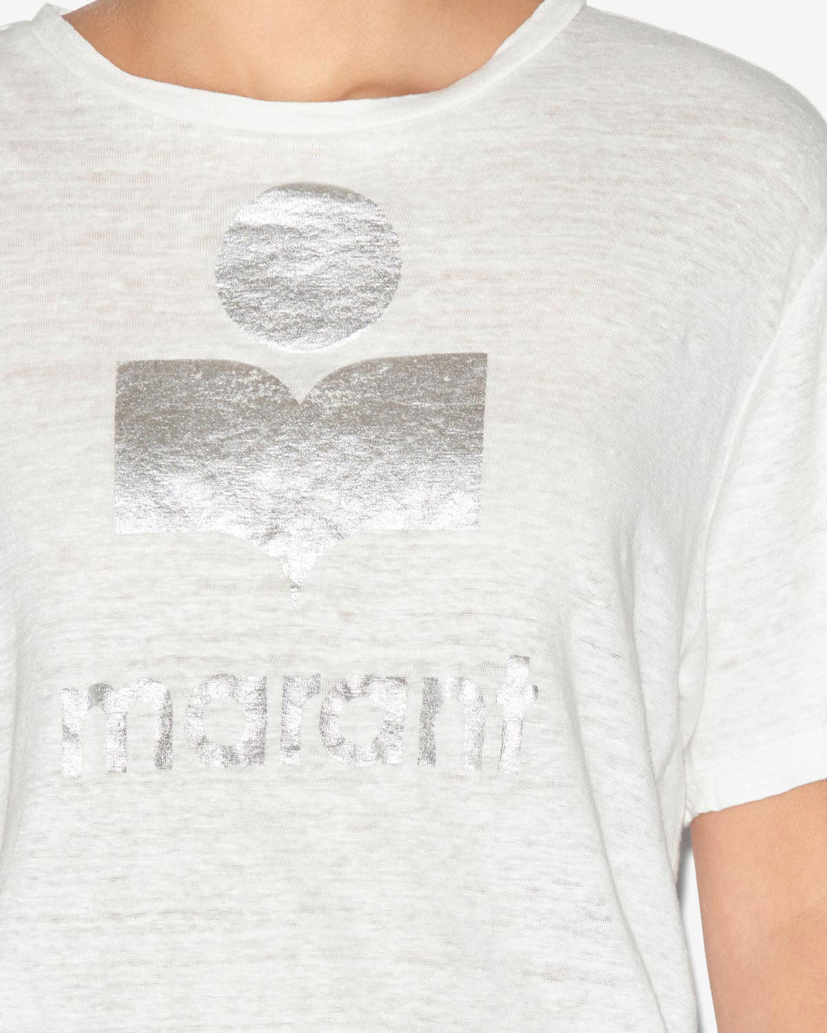 T-shirt Zewel en lin — Blanc, vue 3 ; référence TS0001FBA1N10E20WH