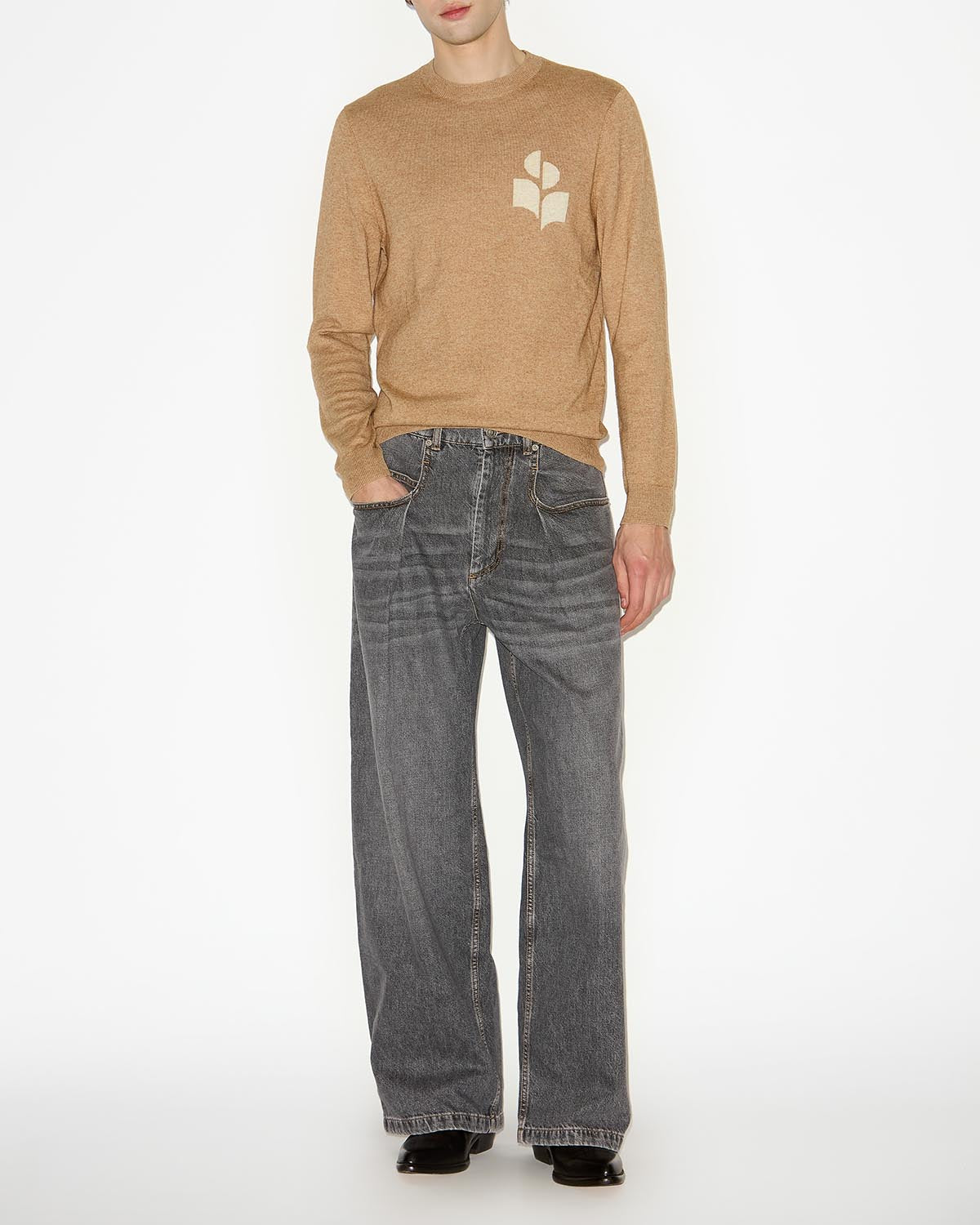 Pull Evans — Camel, vue 2 ; référence PU0051HAA1L04H50CM