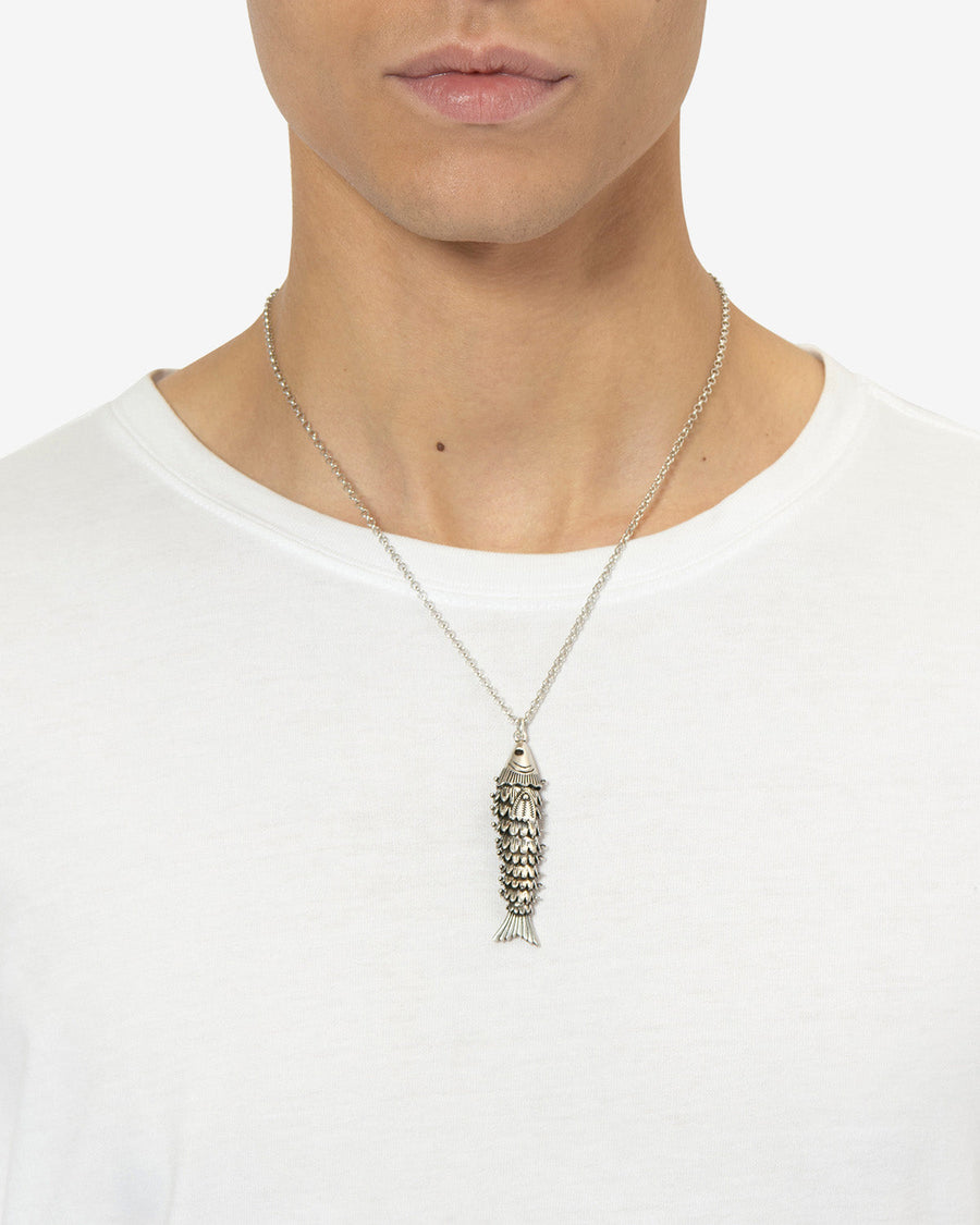 Collier River Man — Argent, vue 2 ; référence CO0132HAB4B05T08SI