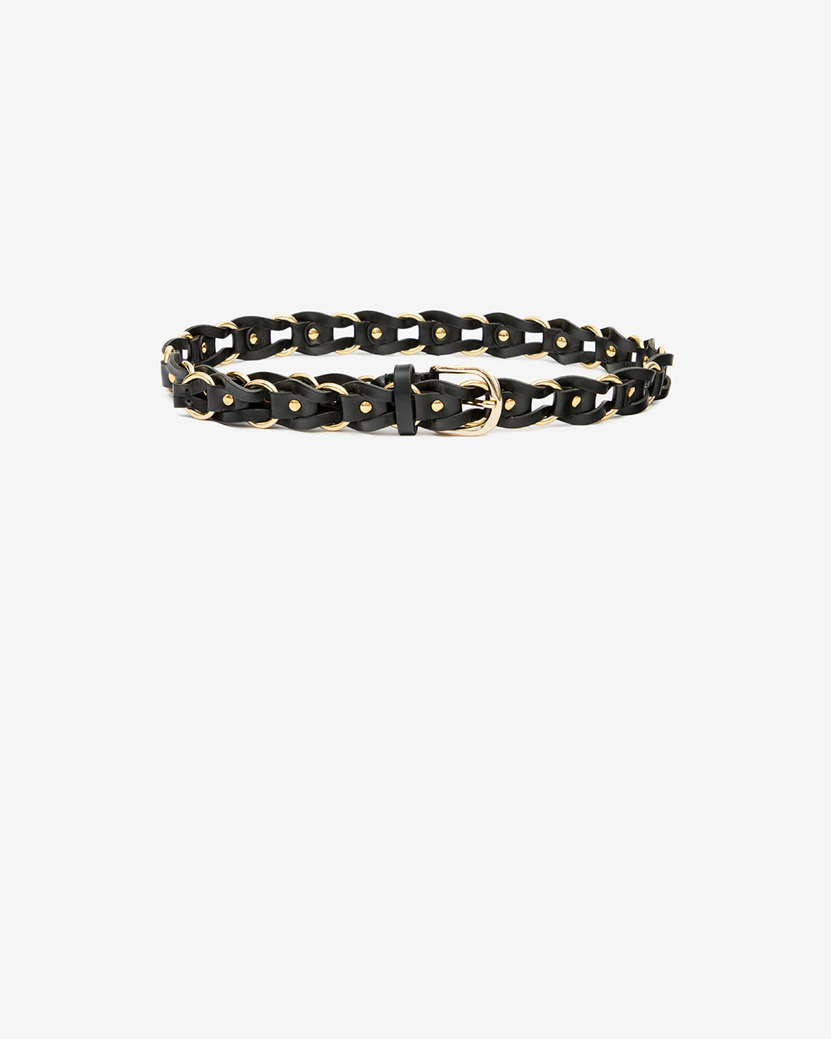 Ceinture Bali en cuir — Noir et doré, vue 2 ; référence CE266CFAB4B04ABKGO