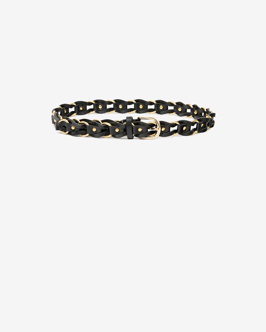 Ceinture Bali en cuir — Noir et doré, vue 2 ; référence CE266CFAB4B04ABKGO