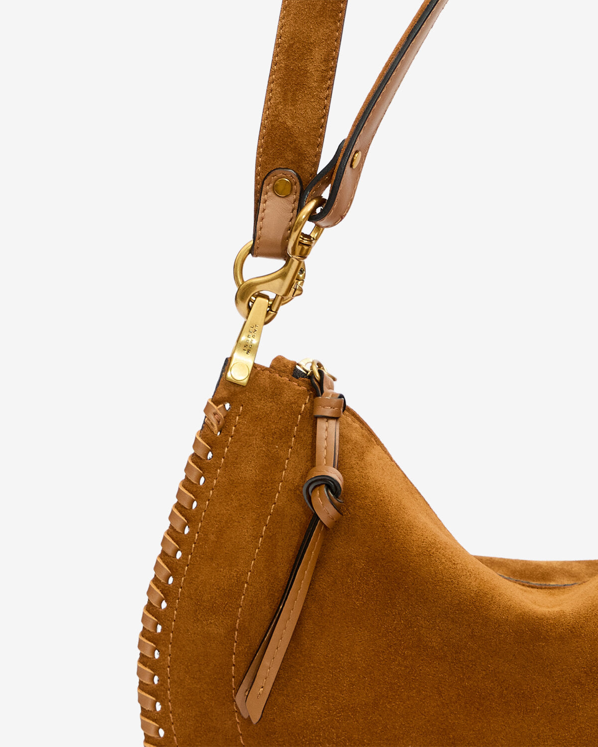Sac Oskan Soft Zip en cuir velours — Cognac, vue 1 ; référence BF0066FBB2C06M50CO