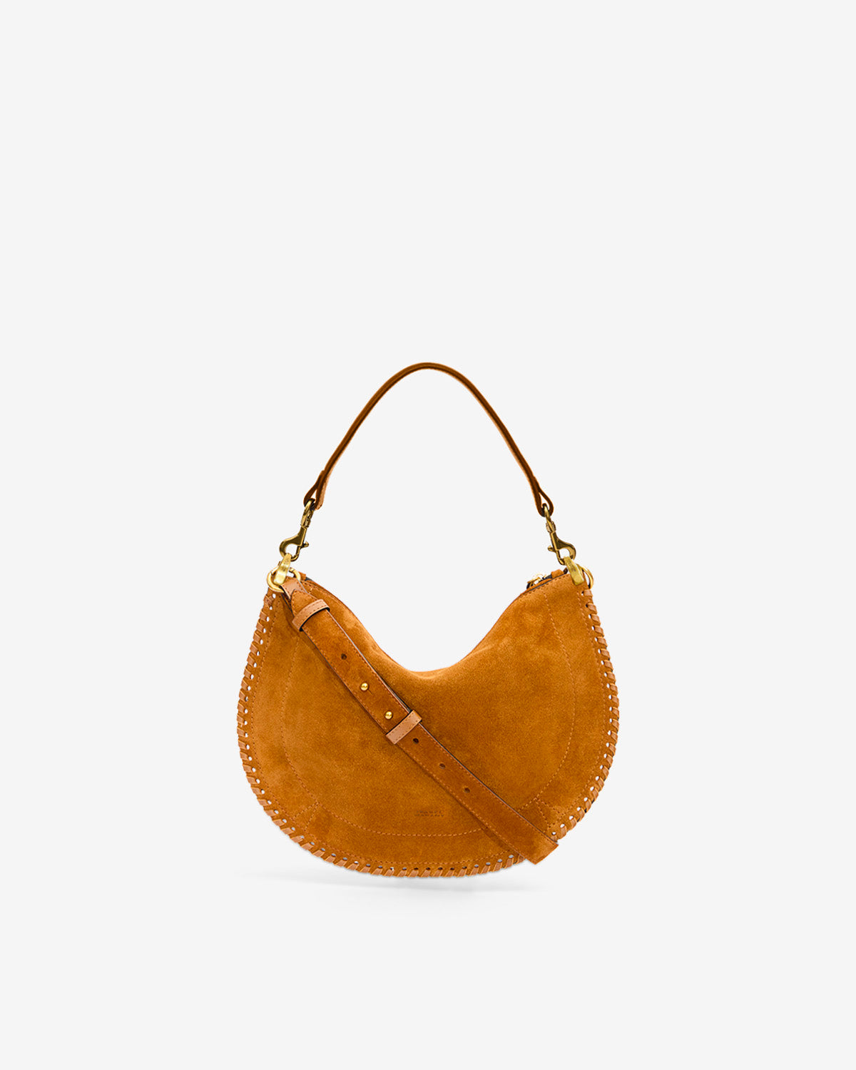 Sac Oskan Soft Zip en cuir velours — Cognac, vue 2 ; référence BF0066FBB2C06M50CO