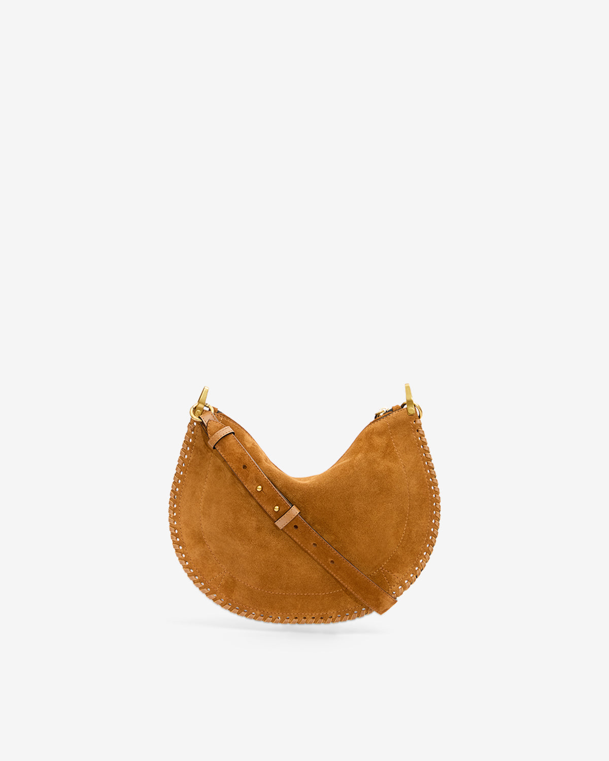 Sac Oskan Soft Zip en cuir velours — Cognac, vue 3 ; référence BF0066FBB2C06M50CO